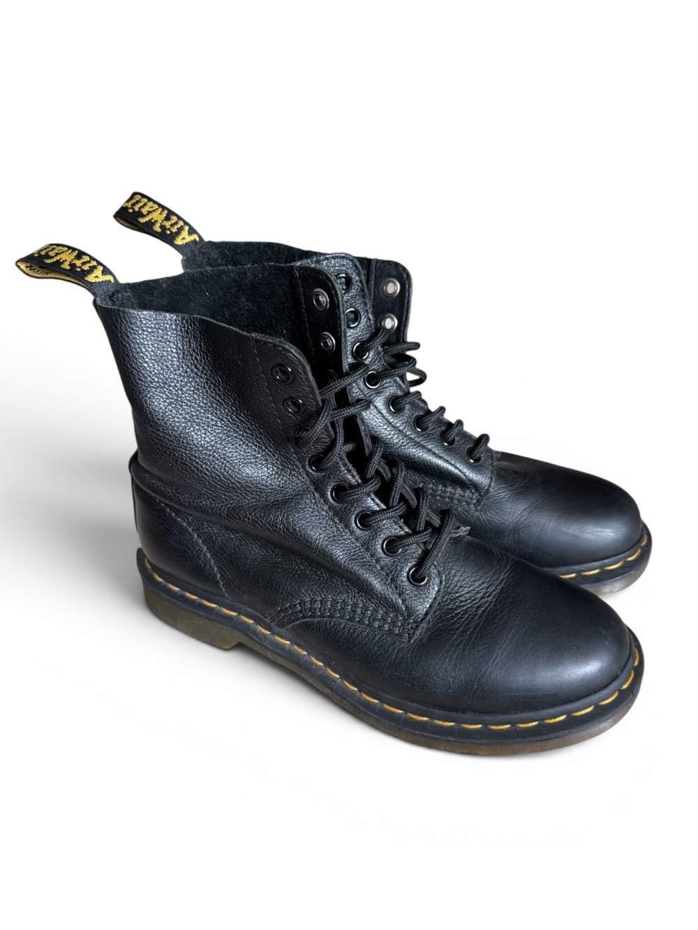Dr. Martens 1460 Pascal Virginia Leather Combat Boots Black Size 7